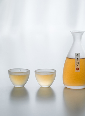 草木祠日式清酒器具套装手工吹制玻璃和风锤纹杯家用冷酒白酒壶盅