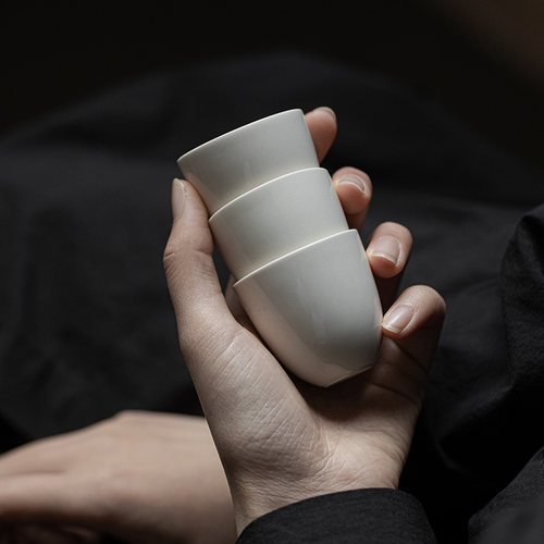 茶杯品茗杯陶瓷草木灰日式简约