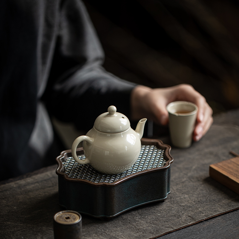 草木祠 日式手工草木灰釉茶壶复古单壶小茶壶家用陶瓷过滤泡茶壶