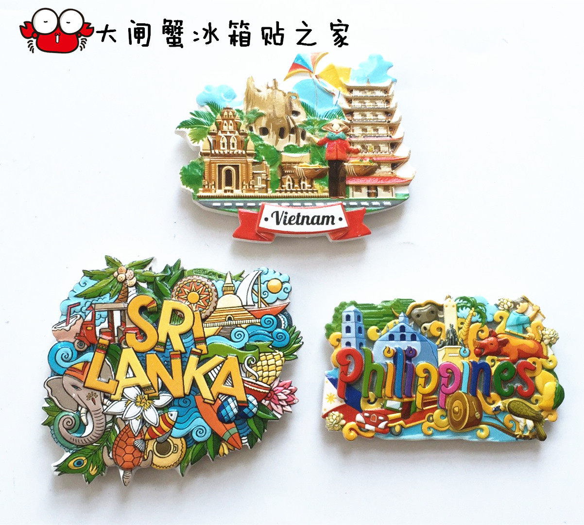 世界各地旅游纪念品越南菲律宾斯里兰卡冰箱贴磁贴立体3d创意磁铁
