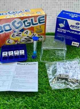 英文拼字游戏Boggle game幼儿园英语教学玩具串串连环骰子找单词