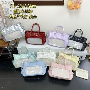 追星包可藏灯牌休闲通勤痛包跨境新款大容量百搭单肩二次元手提包