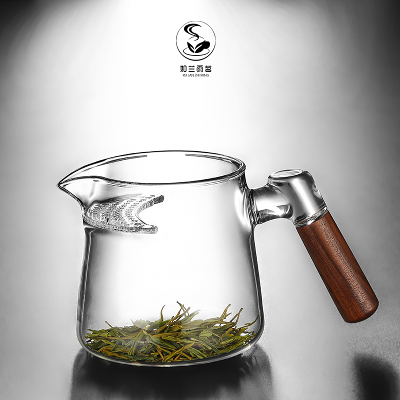 公道杯高硼硅玻璃木质把手