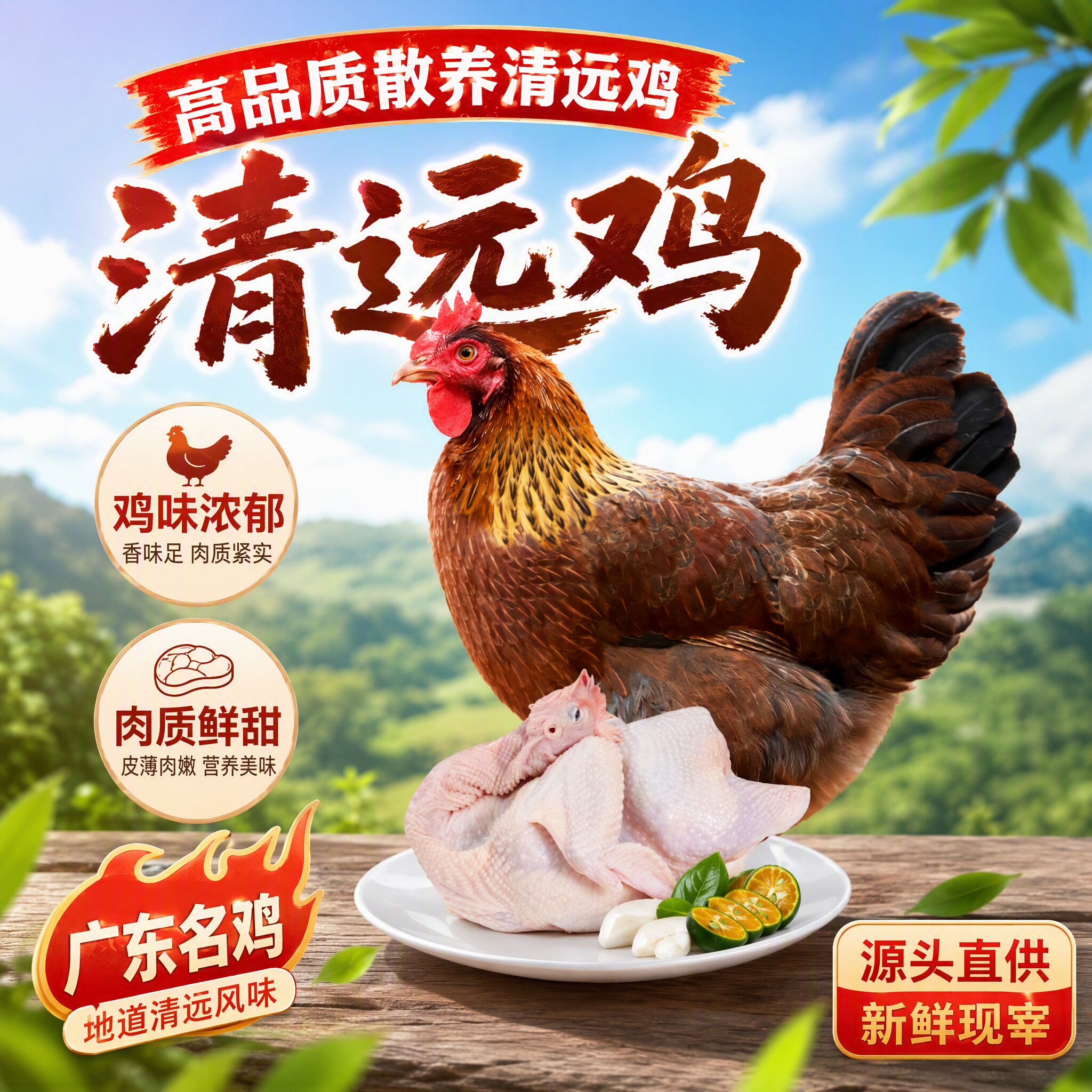 清远鸡真空清远土鸡山鸡凰下蛋后