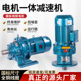 大功率1.1 0.75kw工业级卧式 2.2 BLD 摆线针轮减速机电机一体立式
