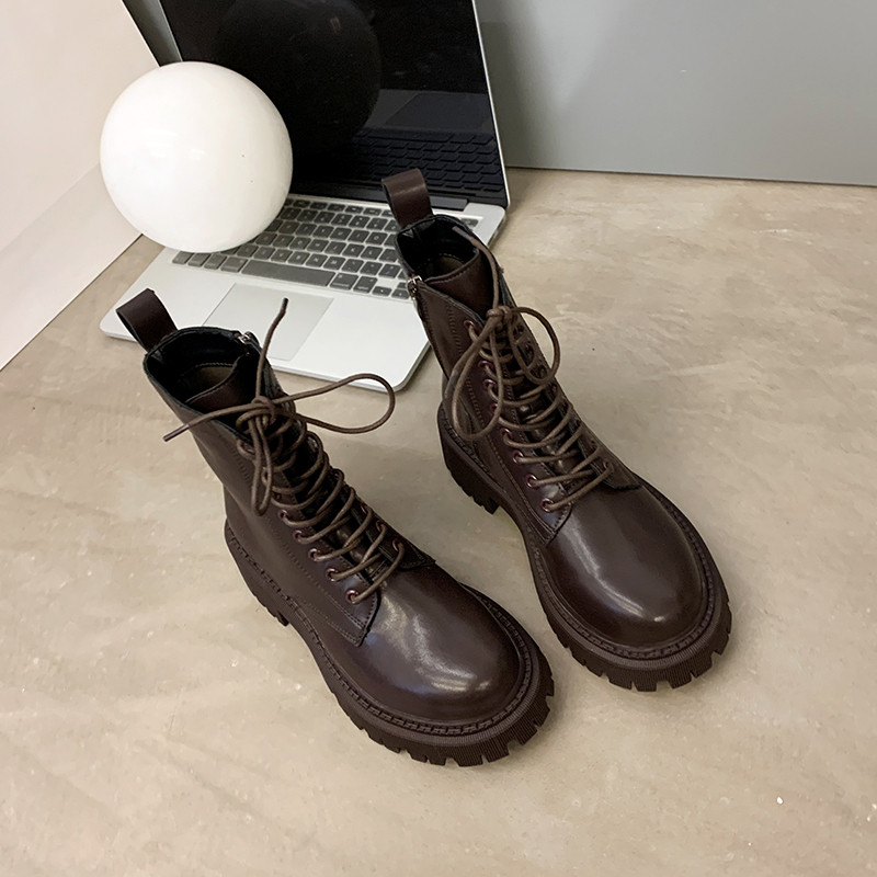 大码女鞋41一43外穿胖脚宽肥爆款马丁靴女英伦风厚底系带机车靴42,女鞋,马丁靴,淘宝优惠券,粉丝福利购,淘宝优惠卷