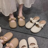 41一43软底舒适包头半拖鞋 胖脚宽肥大码 女鞋 女外穿孕妇一脚蹬半托