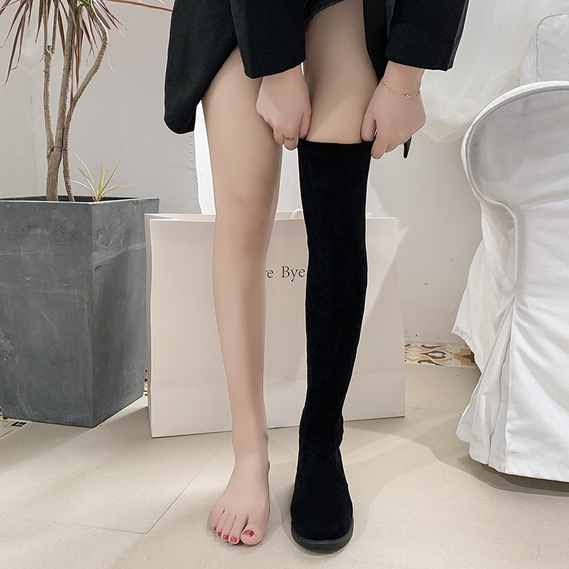 大码粗腿过膝高筒靴弹力瘦瘦靴女