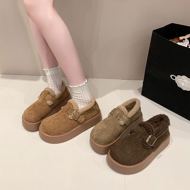 大码女鞋41到43胖脚宽肥厚底加绒保暖勃肯鞋女复古一脚蹬博肯棉鞋,女鞋,时尚雪地靴,淘宝优惠券,粉丝福利购,淘宝优惠卷