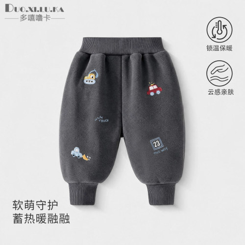 男童裤子秋冬款棉裤童装儿童宝宝卫裤加厚冬季奥粒绒保暖女孩长裤