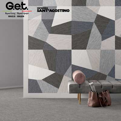 进口卧室亚麻仿布纹哑光地板砖