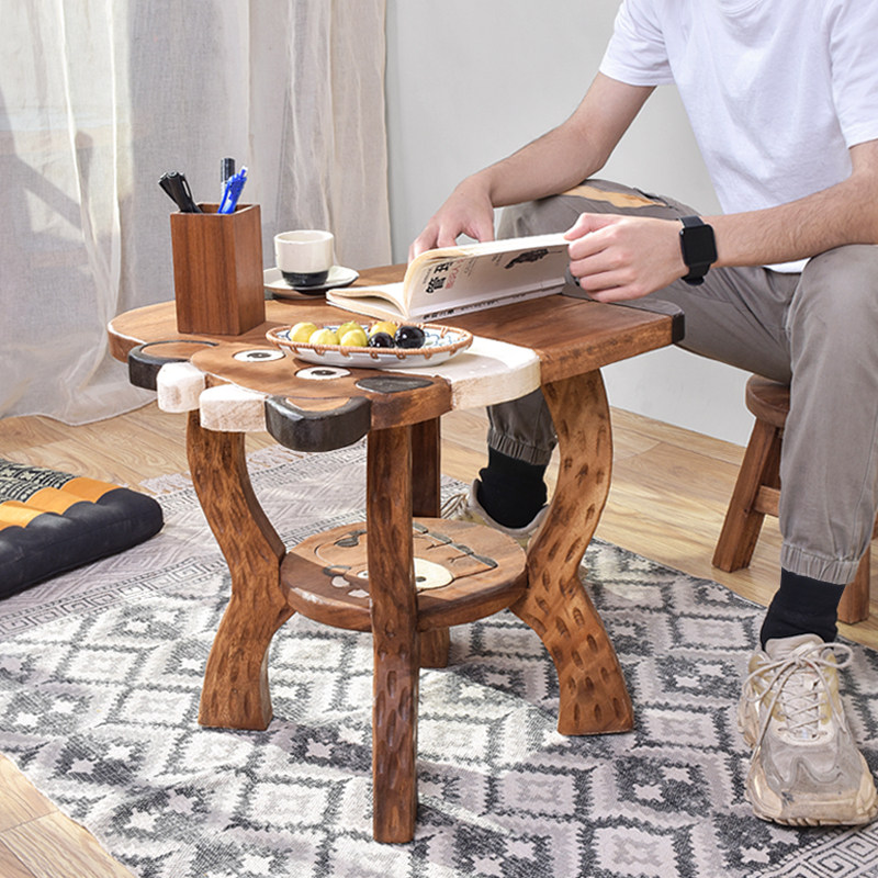 圆方形咖啡奶茶餐桌休闲阳台小桌子家用实木小圆桌宝宝学习写字儿,住宅家具,阳台桌,淘宝优惠券,粉丝福利购,淘宝优惠卷