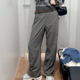 户外加绒加厚防风防水抽绳松紧腰宽松直筒休闲长裤 女装 新款 冬季