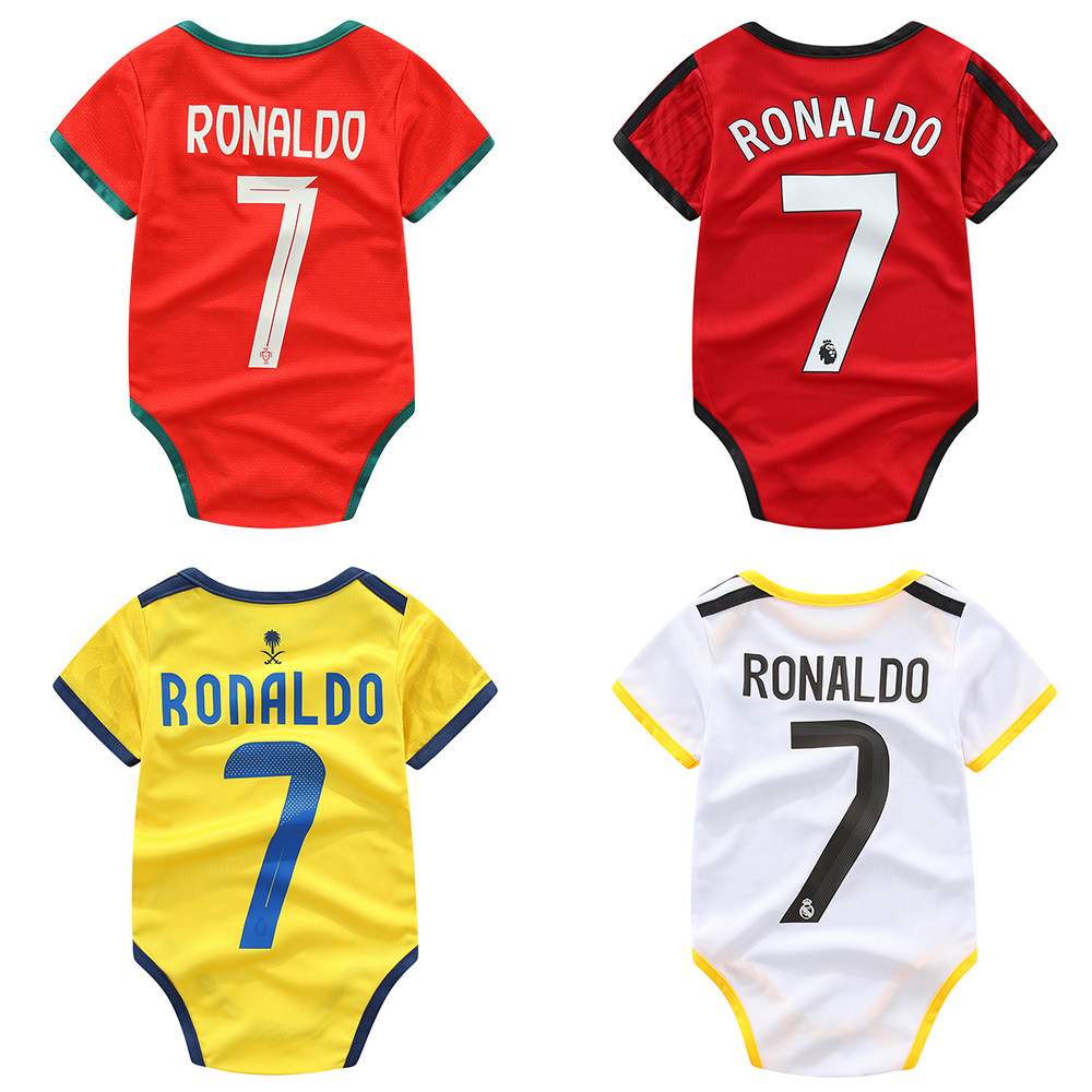 婴儿C罗7号连体球衣皇马葡萄牙利雅得蔓联足球服男女宝宝Ronaldo