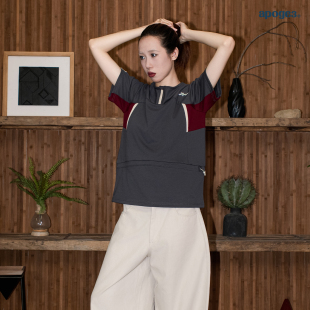 APOGE3阿保机 半拉链训练骑行服速干防晒羽毛球蓝球衣运动短袖T恤