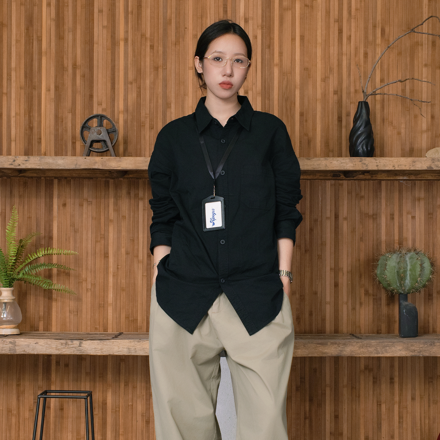 APOGE3阿保机 【旷野】美式复古长袖衬衫男衬衣宽松设计感翻领