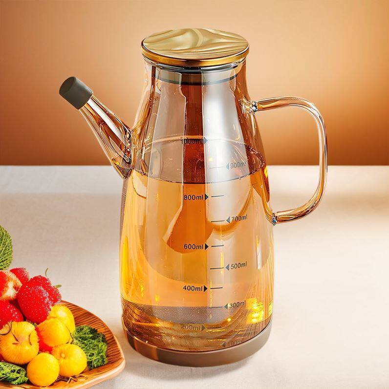 鹰嘴玻璃油壶家用厨房不挂油食品级高硼硅油瓶专用油罐装油容器