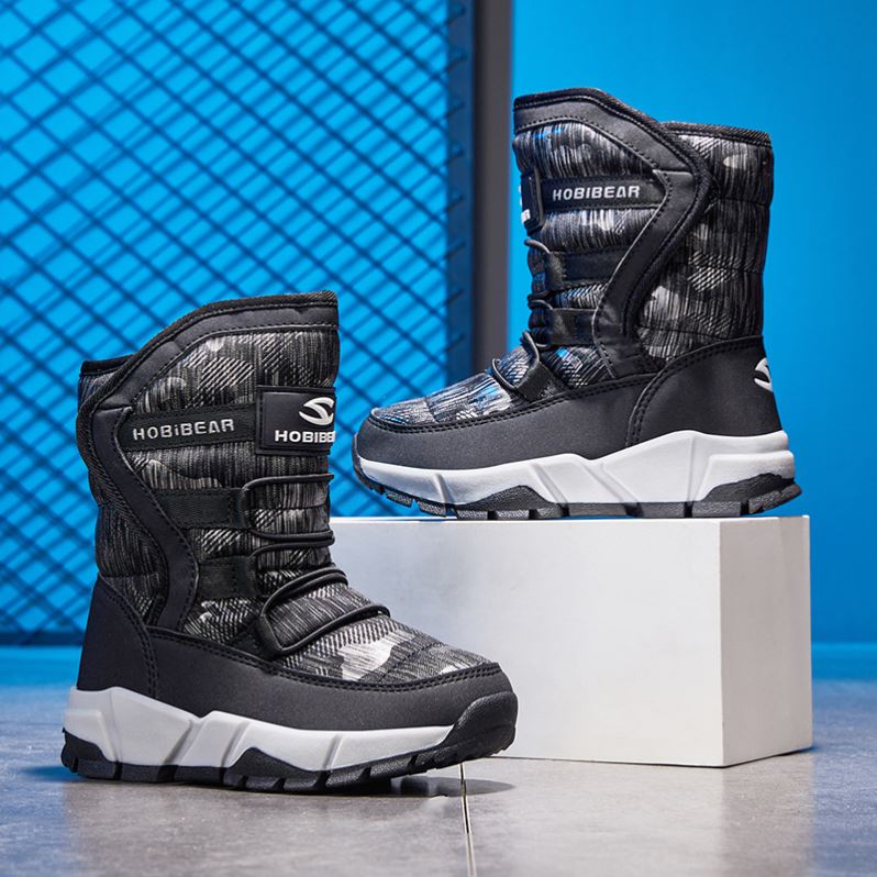 儿童雪地靴男童靴子冬季新款防水棉靴宝宝保暖女童鞋