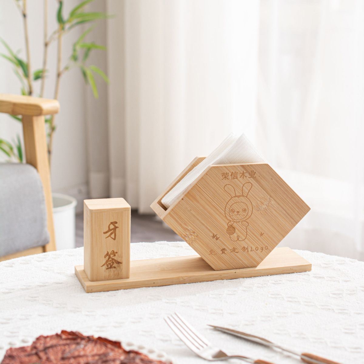 抽纸盒商用餐厅店纸巾盒西餐厅酒店饭店商用定制logo木质抽纸盒