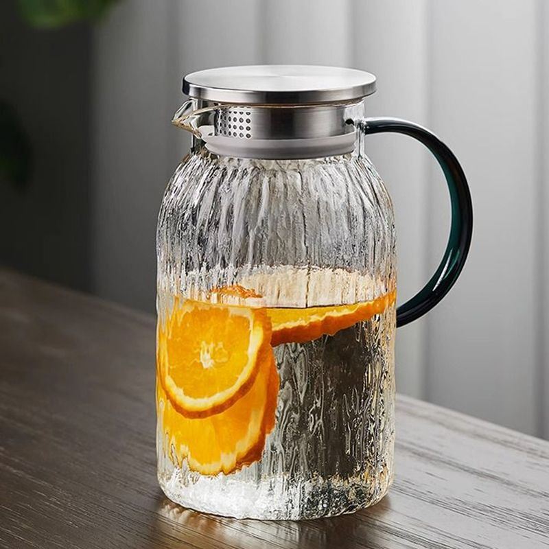 冷水壶耐高温树纹家用凉水壶杯大容量客厅玻璃壶泡茶壶套装高颜值