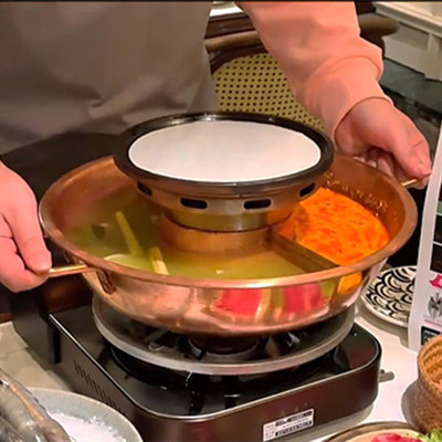 卡式炉烤涮一体铜火锅不粘烤盘