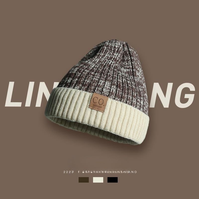 美式帽子拼色冬天加厚保