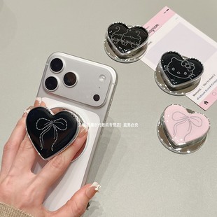 爱心蝴蝶结猫咪气囊磁吸手机支架吸附式背贴桌面支撑架超好看高颜值magsafe磁性固定配件懒人追剧适用苹果17