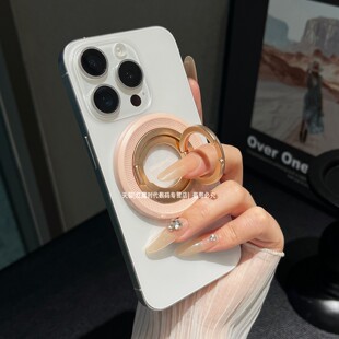 多功能金属双面磁吸手机支架高端新款三折叠指环扣强力吸附背贴桌面支撑旅行便携直播追剧适用苹果17promax16