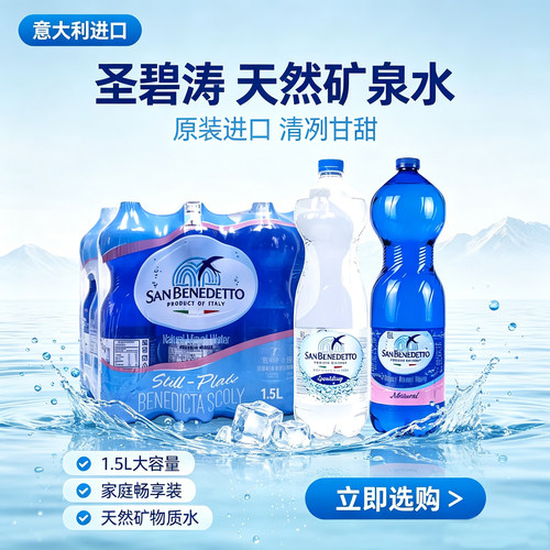 意大利进口圣碧涛天然饮用水1.5L