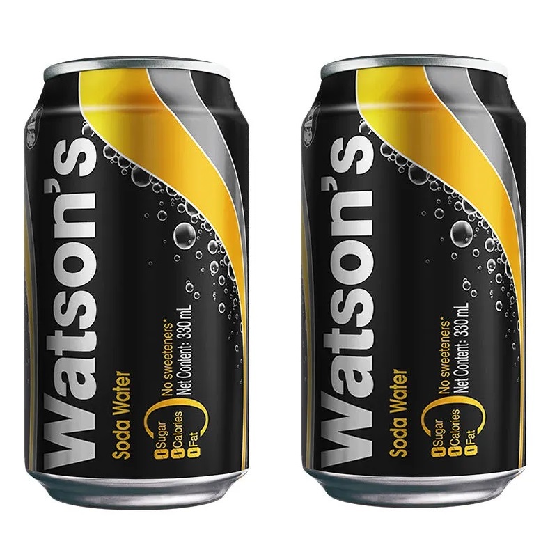 屈臣氏苏打水330ml罐装原味干姜汤力水莫吉托拉罐气泡水苏打汽水