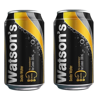 屈臣氏苏打水330ml罐装原味干姜汤力水莫吉托拉罐气泡水苏打汽水