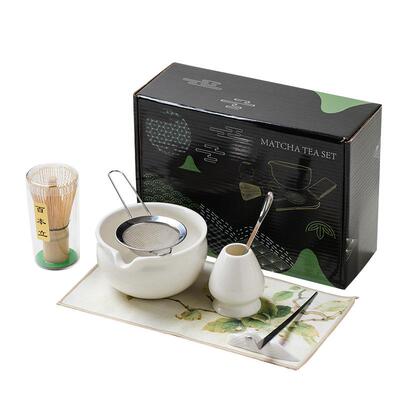 日式陶瓷抹茶碗茶筅百本立套装