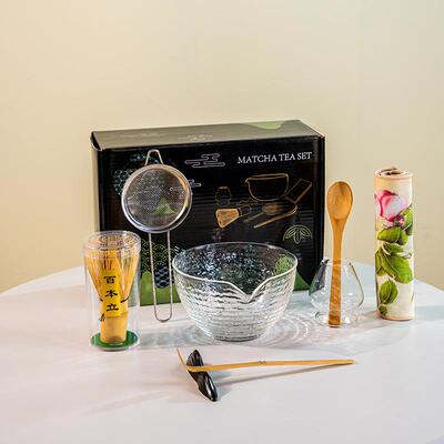 日式玻璃抹茶茶具7件礼盒套装
