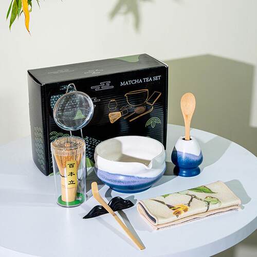 跨境日式抹茶套装窑变釉点茶器茶筅立抹茶碗抹茶勺百本立抹茶