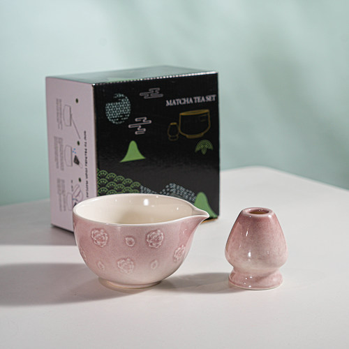 日式陶瓷抹茶碗渐变ins风