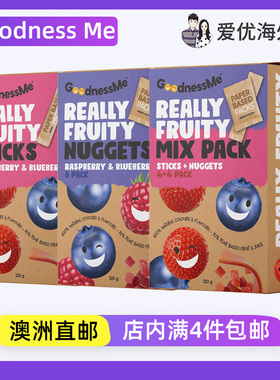 澳洲直邮Goodness Me 天然水果条水果块儿童健康进口零食草莓味