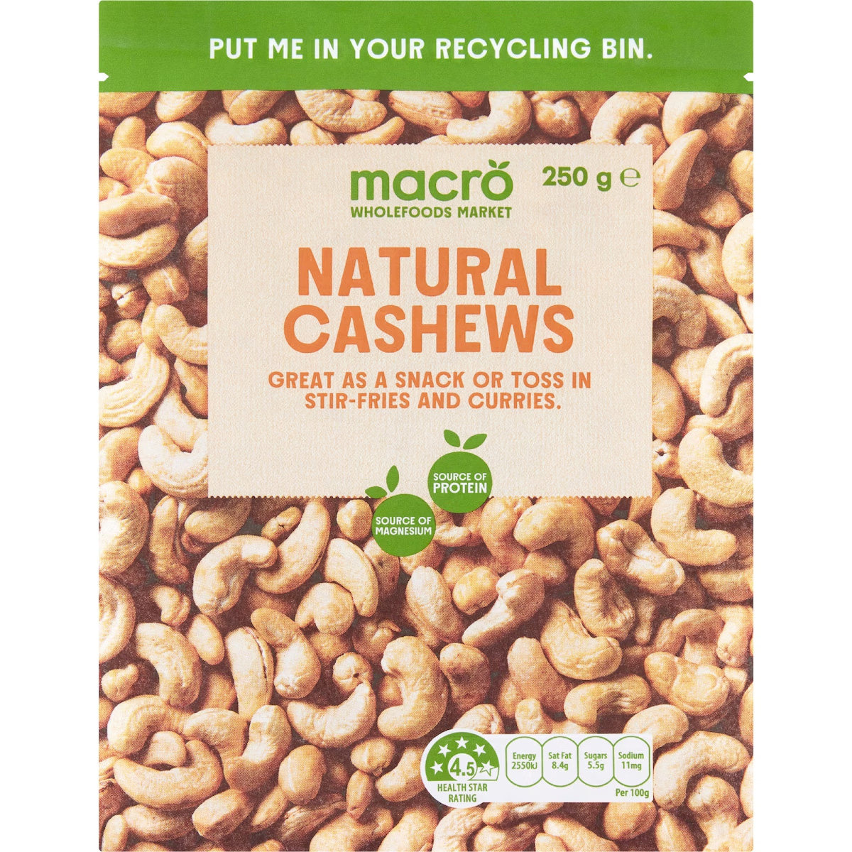 Macro原味生腰果Cashews零食澳大利亚超市Cashews Nuts图片