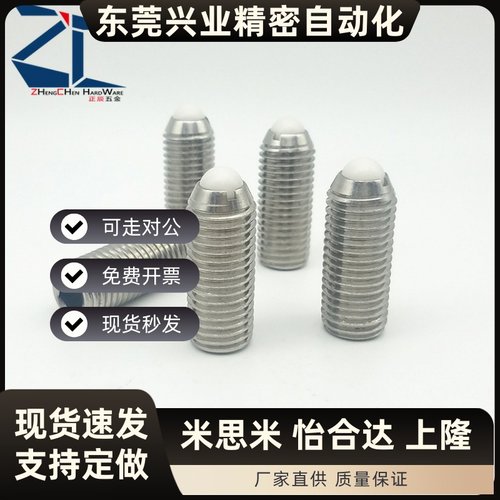 NSZL/NSXL3/4/5/6/8/10/12/16 树脂头球头柱塞 不锈钢波珠螺丝