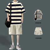 主推2025夏季新款青少年大码休闲男士大码工装短裤套装TZ1111-P36，男装休闲套装，星座1816-1（原1210-1）