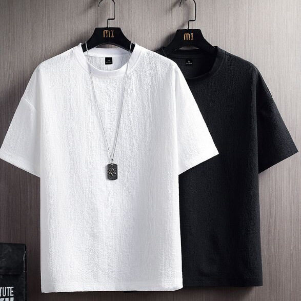 现货跑量主推2025夏季新款青少年纯色圆领大码短袖T恤DT2222-P8，男装T恤，星座1816-1（原1210-1）