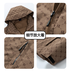现货主推2025秋季新款潮牌大码宽松男士字母印花夹克外套8888-P38图片