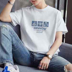 现货主推量大8块2025夏季新款男士薄款印花休闲短袖T恤DT187-P10图片