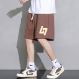 现货2025夏季新款华夫格短裤青少年印花直筒五分裤大码DK702-P15，男装休闲裤，星座1816-1（原1210-1）