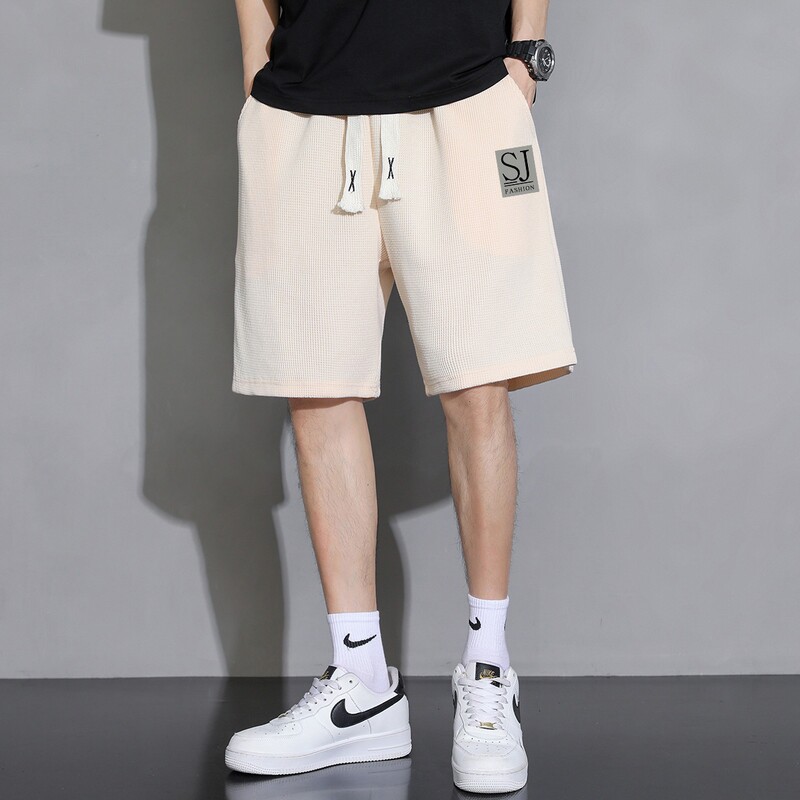 2025夏季新款男士大码潮牌字母印花华夫格直筒五分短裤DK727-P15,男装休闲裤,星座1816-1（原1210-1）