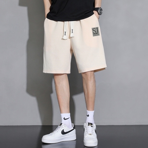 2025夏季新款男士大码潮牌字母印花华夫格直筒五分短裤DK727-P15图片