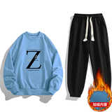 现货主推2025秋冬加绒男士印花休闲运动套装大码JR8001-P39，男装休闲套装，星座1816-1（原1210-1）