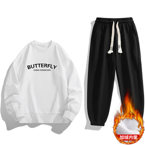 抖音直播现货主推2025秋冬男士印花加绒卫衣套装JR8075-P39,中长阔型外套怎样搭配图片