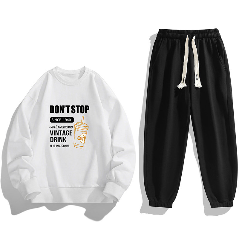 一件2025秋冬新款潮流男士印花卫衣套装大码TZ8175-P30，男装休闲套装，星座1816-1（原1210-1）