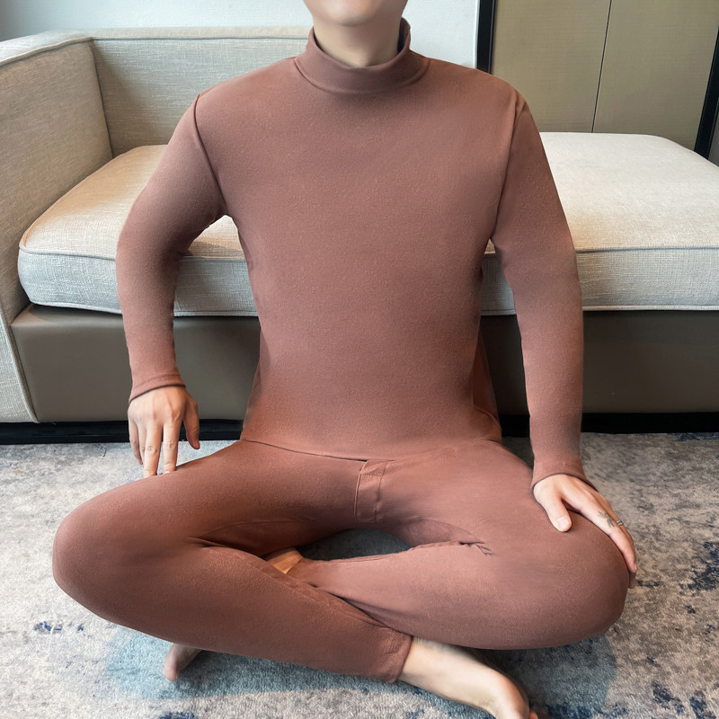 冬季德绒保暖内衣套装男士加绒秋衣秋裤俩件套装纯色打底衫TZ1001,男装T恤,星座1816-1（原1210-1）