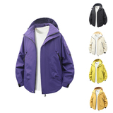 户外冲锋衣防风防水工装夹克秋季情侣连帽旅行登山服外套2518-P38，男装夹克，星座1816-1（原1210-1）